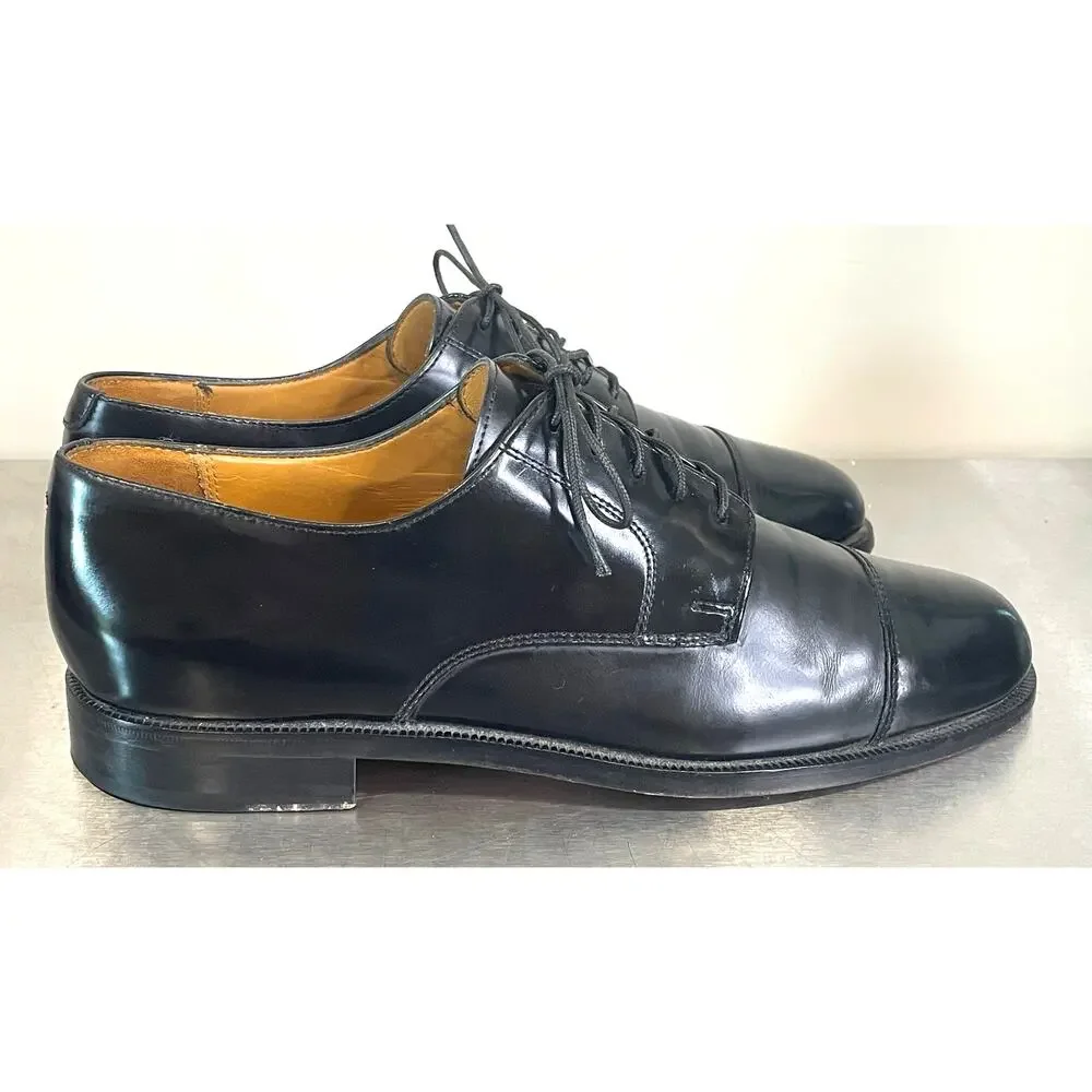 Cole Haan Mens Size 8 Black Leather Oxford Cap Toe Lace Up Dress Shoes